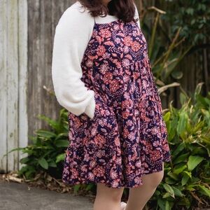 Old Navy Red and Black Floral Maxi Skirt